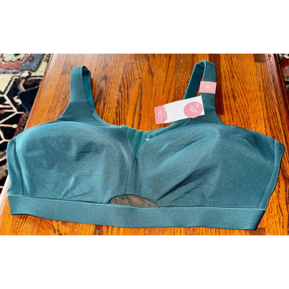 Cacique 42C Lightly Lined No Wire Bra Green